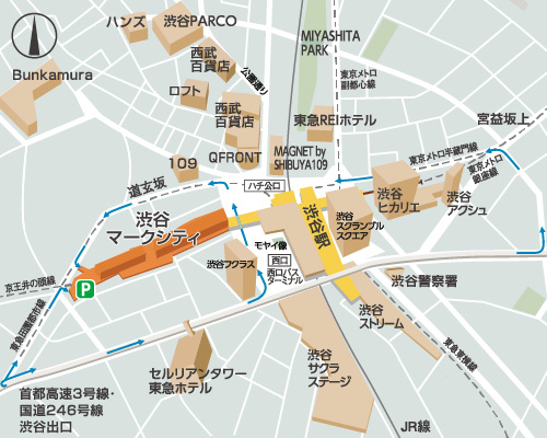 渋谷マークシティの周辺マップ